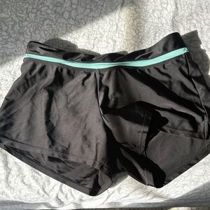 ZeroXposur Black Swim Shorts with Teal Trim